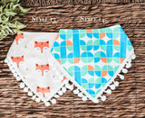 Pom Pom Trim Bandana Bibs - 20 Styles!