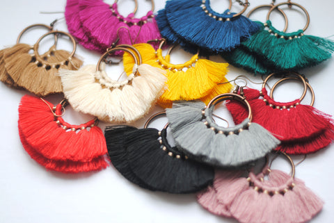 Colorful Tassel Earrings 11 Colors