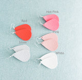 Solid Color Leather Teardrop Earrings - 10 Colors!