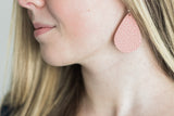 Solid Color Leather Teardrop Earrings - 10 Colors!