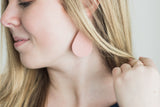 Solid Color Leather Teardrop Earrings - 10 Colors!