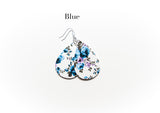 Floral Leather Earrings - 5 Colors!