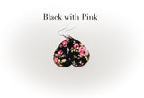 Floral Leather Earrings - 5 Colors!
