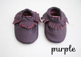 Baby Leather Moccasins Solid Colors 2