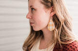 Plaid Leather Teardrop Earrings - 8 Colors!