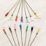 Bronze Leather Tassel Necklaces