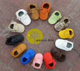 Baby Leather Moccasins Solid Colors 2
